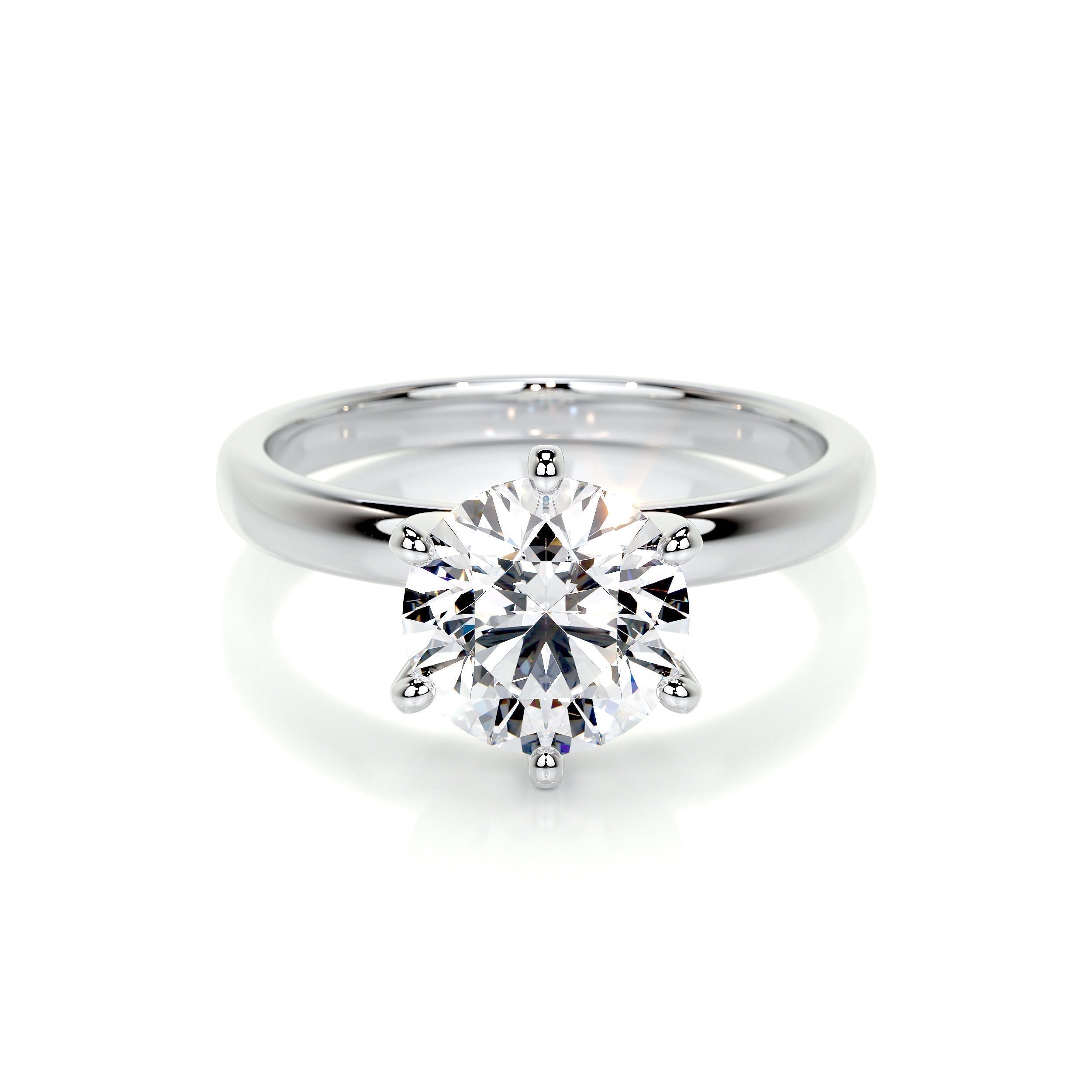 2.0 CT Round Solitaire CVD E/VS2 Diamond Engagement Ring 1